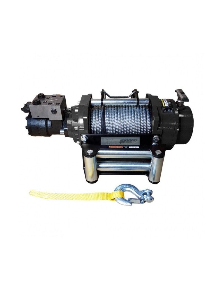 Wyciągarka hydrauliczna PWH8000 PRO EN14492-1 z liną stalową, hakiem i napinaczem