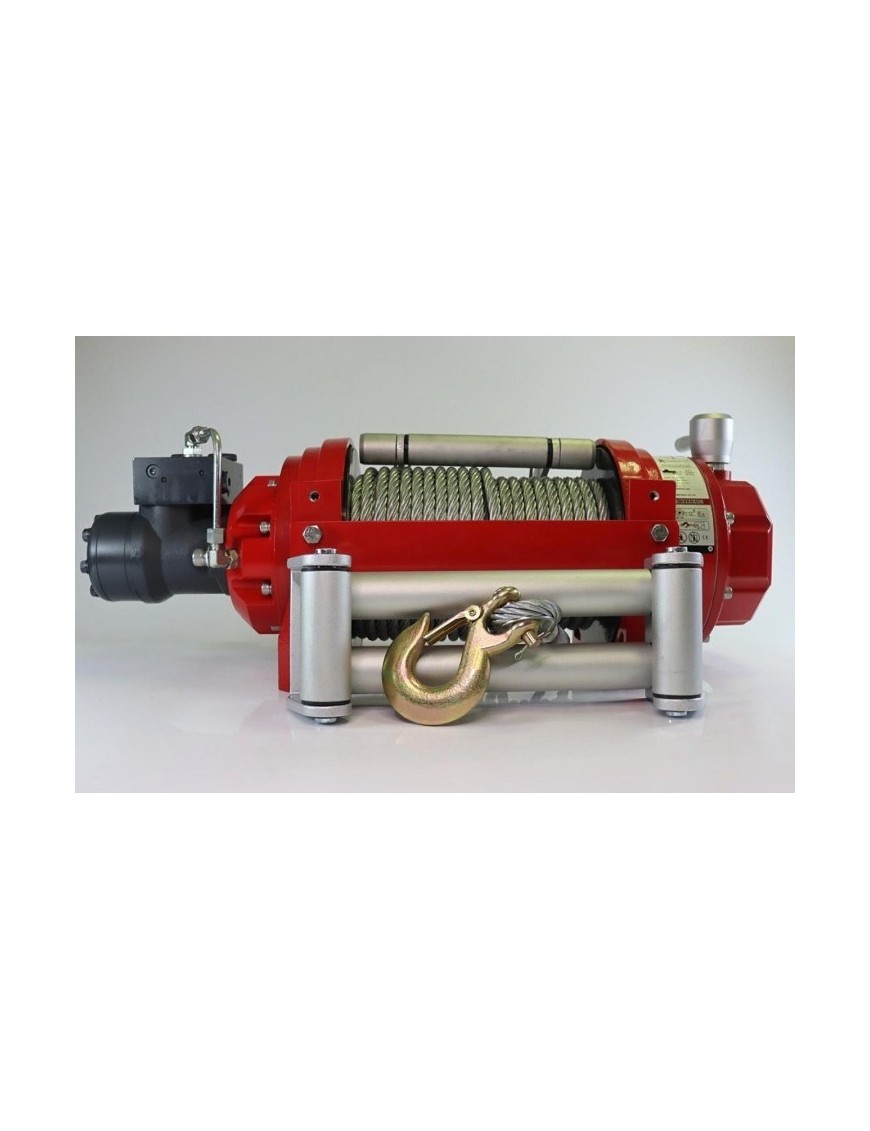 Wyciągarka hydrauliczna KWH15000 PRO EN14492-1 z liną stalową, hakiem i napinaczem