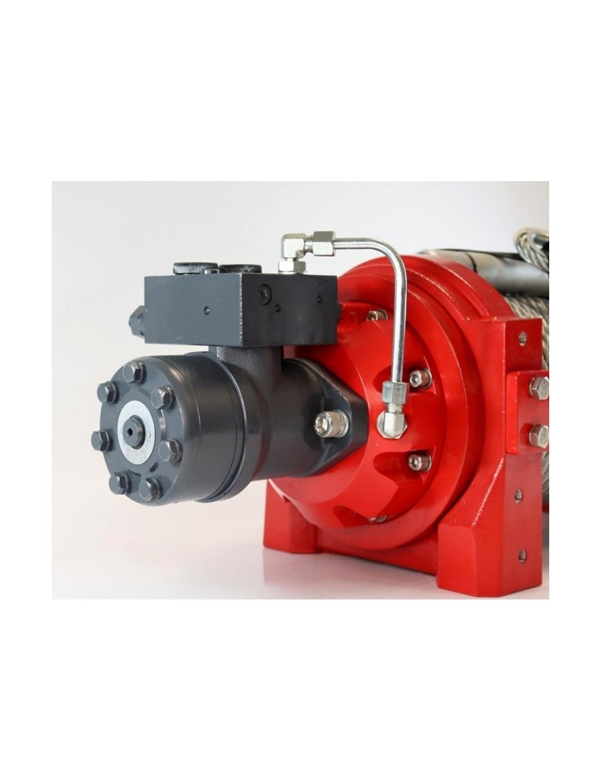 Wyciągarka hydrauliczna KWH15000 PRO EN14492-1 z liną stalową, hakiem i napinaczem