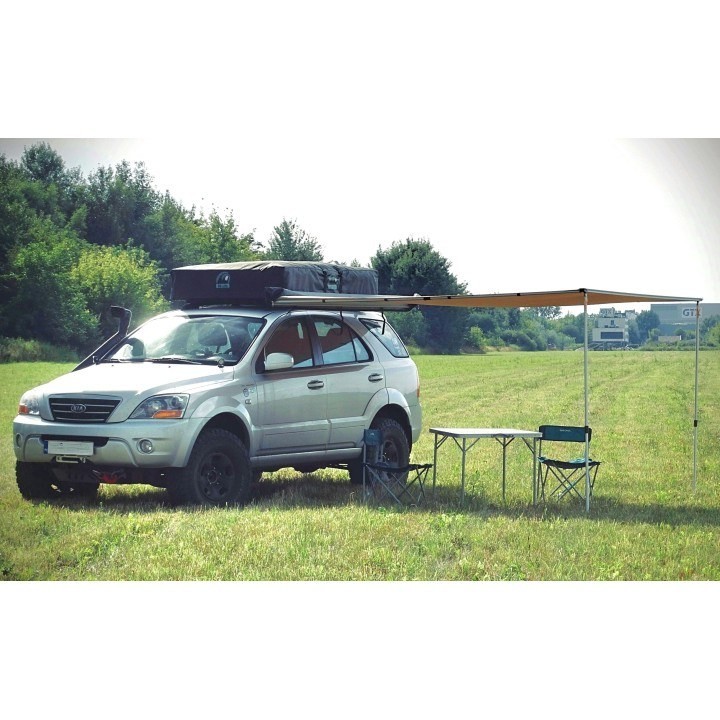 Markiza samochodowa 2x2 m z kasetą PVC – poliester Ripstop, idealna do samochodów wyprawowych Kangaroowinch
