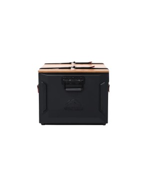 Skrzynka kempingowa Wild Land 46 l — aluminium z bambusową pokrywą