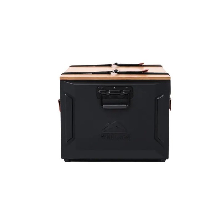 Skrzynka kempingowa Wild Land 46 l — aluminium z bambusową pokrywą - ujęcie 3