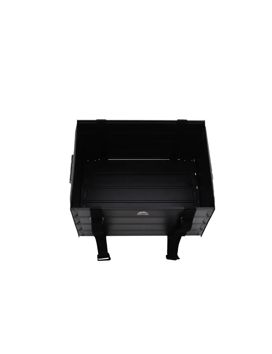 Skrzynka kempingowa Wild Land 46 l — aluminium z bambusową pokrywą