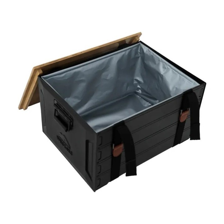 Skrzynka kempingowa Wild Land 46 l — aluminium z bambusową pokrywą - ujęcie 5