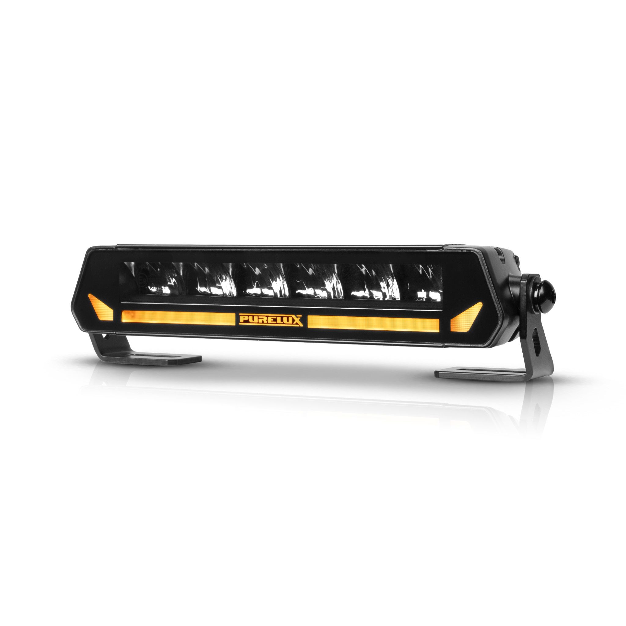 Belka LED Purelux Panther Aero S200 na białym tle, widoczne soczewki i listwa światła pozycyjnego