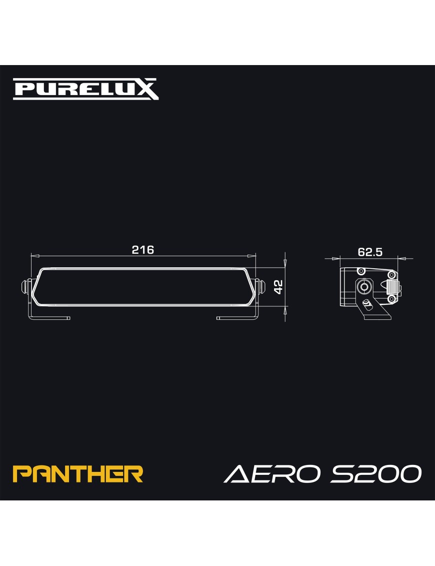 Belka LED Purelux Panther Aero S200 22 cm 60 W Ref. 20