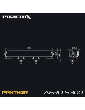 Belka LED Purelux Panther Aero S300 Gen3 30 cm 85 W Ref. 17