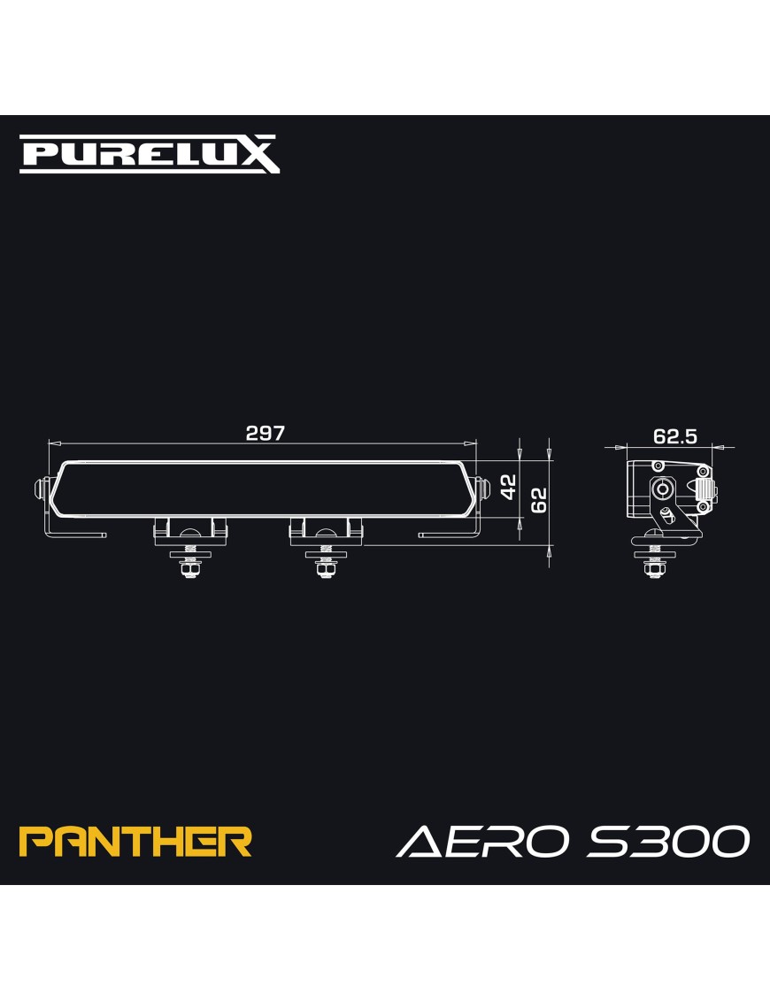 Belka LED Purelux Panther Aero S300 Gen3 30 cm 85 W Ref. 17