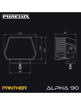 Lampa robocza LED Purelux Panther Alpha 90 15 cm 90 W