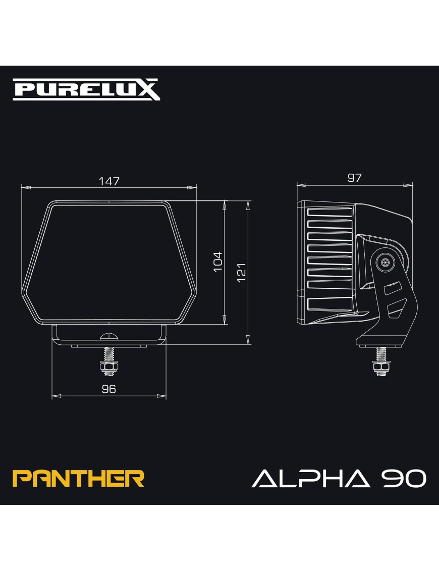 Lampa robocza LED Purelux Panther Alpha 90 15 cm 90 W