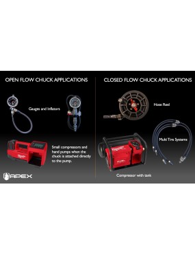 Końcówka APEX High Flow Push-On Chuck — przewód 3/8