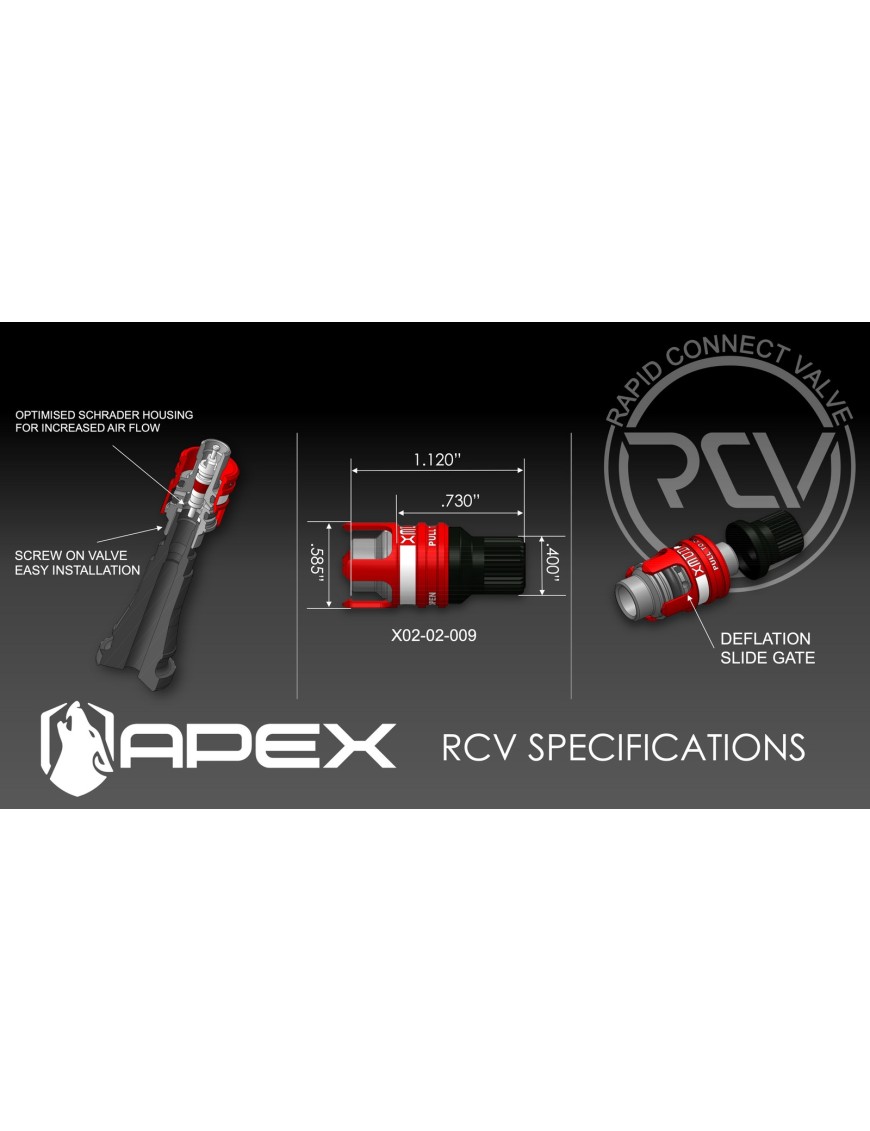 Zawory spuszczania powietrza APEX RCV nakręcane — komplet 5 szt.