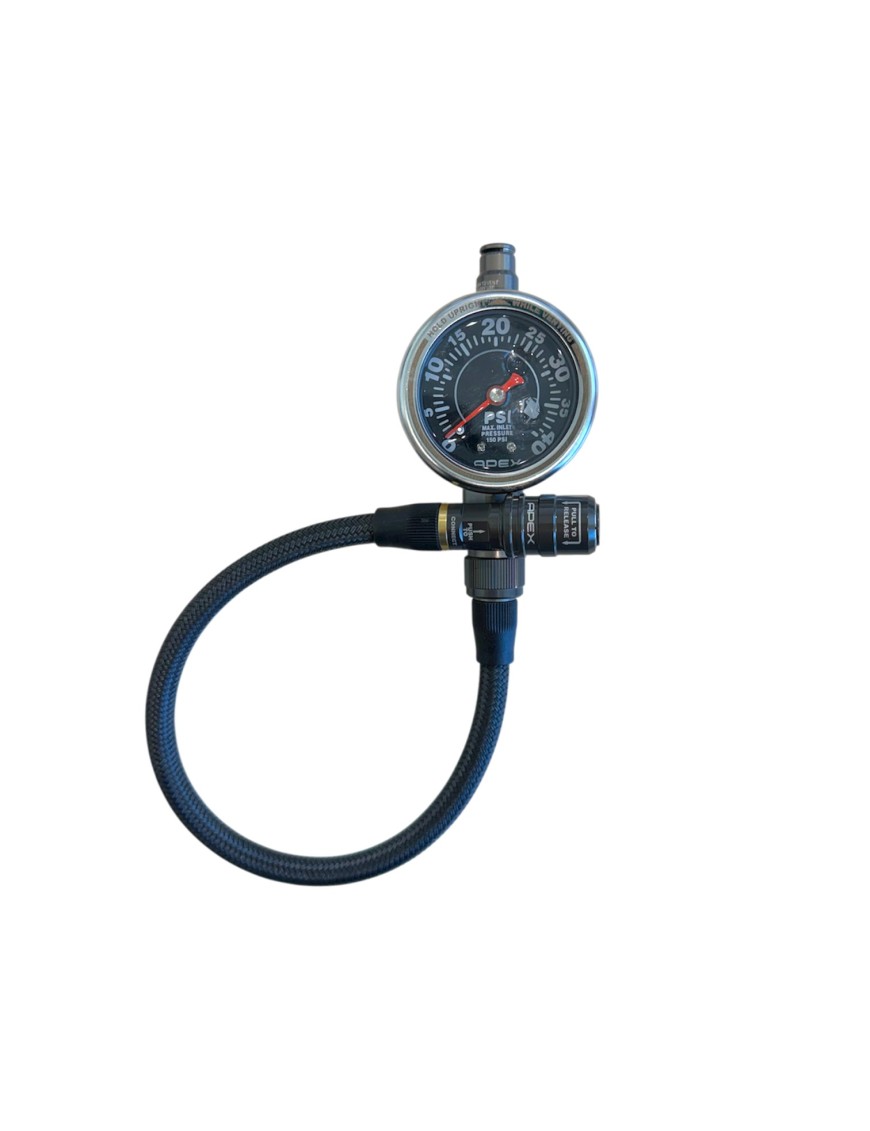 Precyzyjny manometr ciśnienia APEX PPG — 0-90 PSI, z końcówką push-on