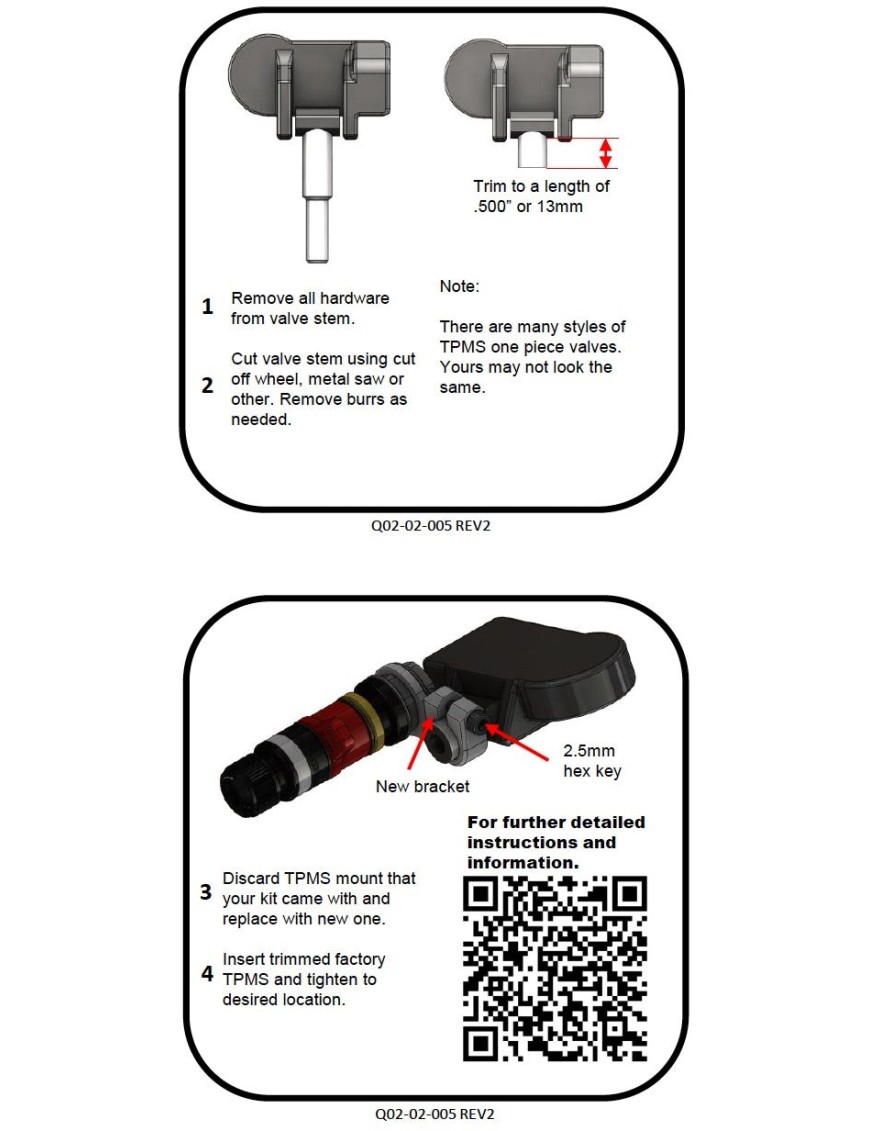 Zestaw adapterów TPMS APEX do zaworów RPV — 5 zaworów
