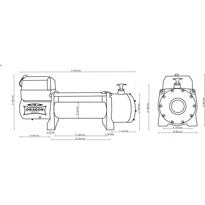 Dragon Winch DWM 12000 HD Wyciągarka 12V z lina syntetyczną - ujęcie 10