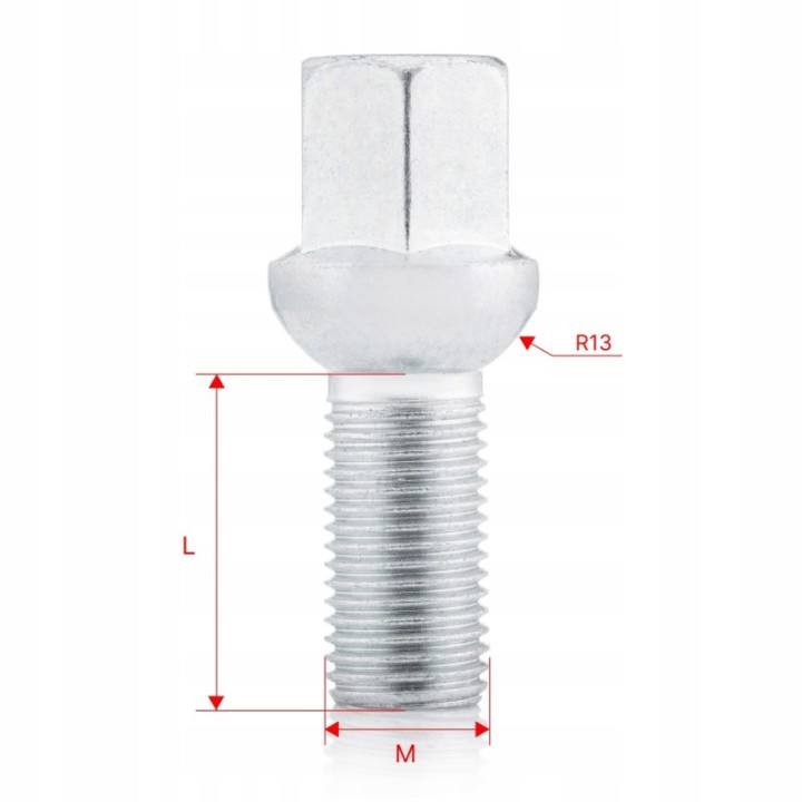 Śruby do kół GETMANN M14×1.5×27 mm 1 szt. (N) | Szekla4x4