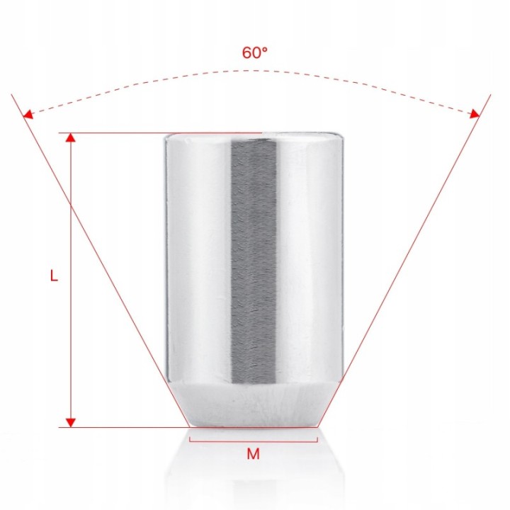 Nakrętki do kół GETMANN M12×1.5×32 mm 1 szt. | Szekla4x4