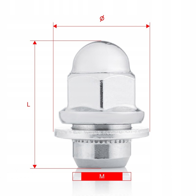 Nakrętki do kół GETMANN M12×1.5×37.5 mm, 1 szt.