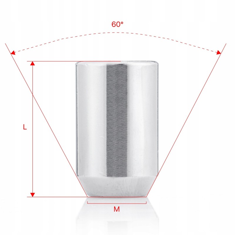 Nakrętki do kół GETMANN M12×1.5×32 mm, 20 szt.