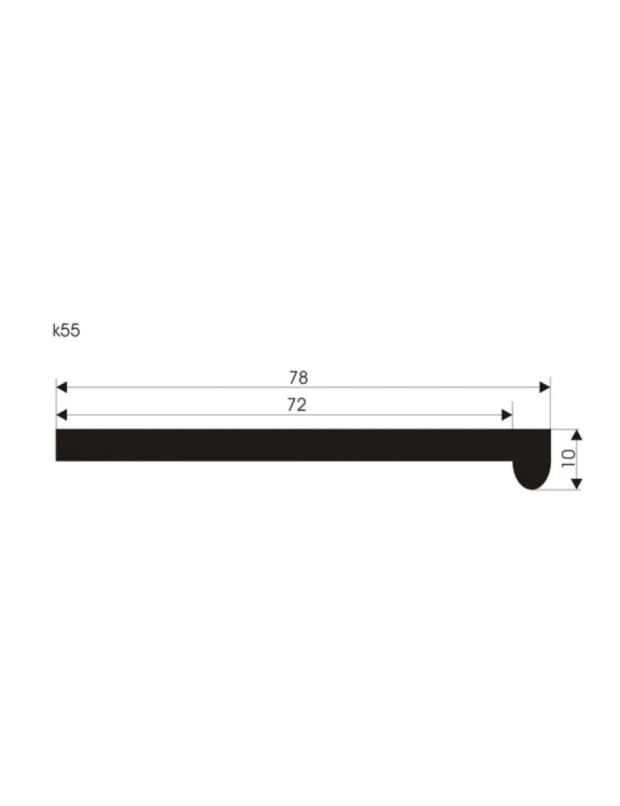 Rubber extensions - profile K55