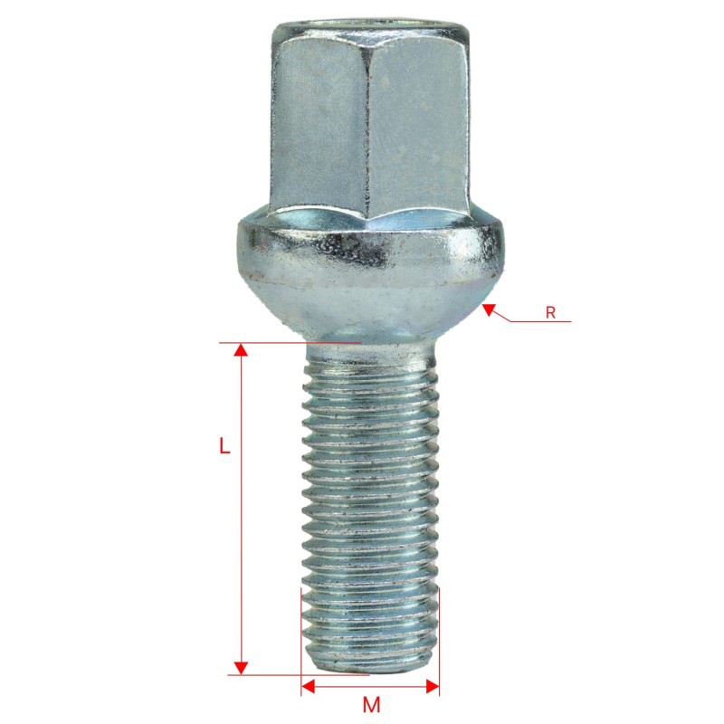 Śruby do kół GETMANN M12×1.5×28 mm klucz 17, 1 szt.