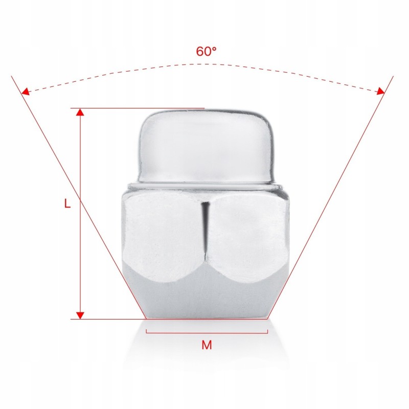 Nakrętki do kół GETMANN M12×1.5×26 mm klucz 19, 1 szt.