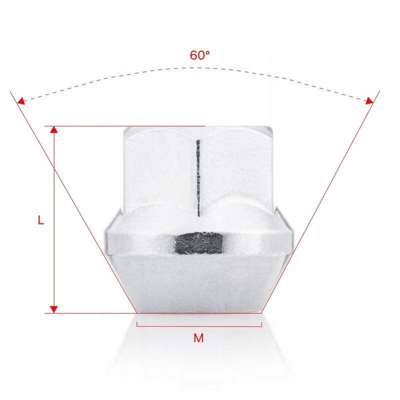 Nakrętki do kół GETMANN M12×1.25×21 mm klucz 17, 20 szt.