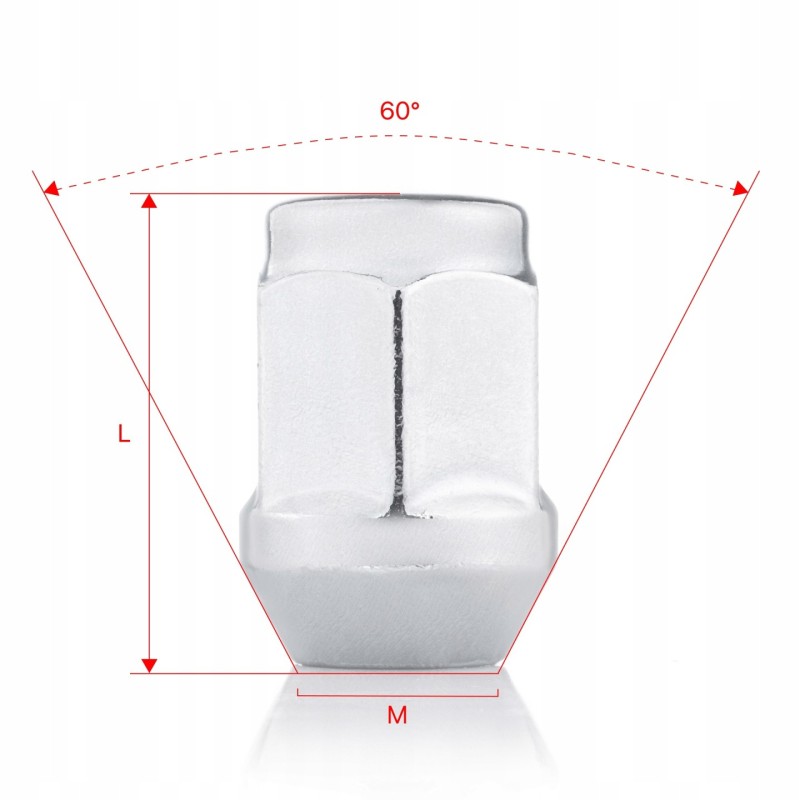 Nakrętki do kół GETMANN M12×1.5×35 mm klucz 21, 20 szt.
