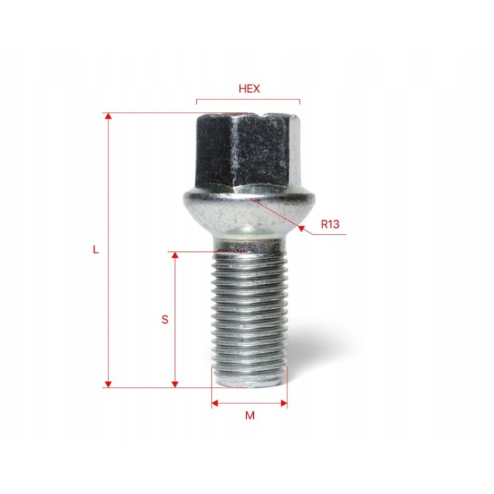 Śruby do kół ELLIS M14×1.5×27 mm 1 szt. | Szekla4x4