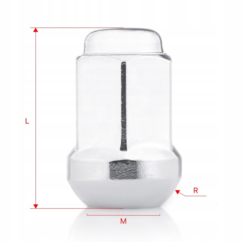 Nakrętki do kół GETMANN M14×1.5×35 mm klucz 19, 20 szt.
