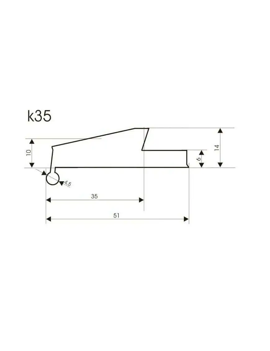 Rubber extensions - profile K35