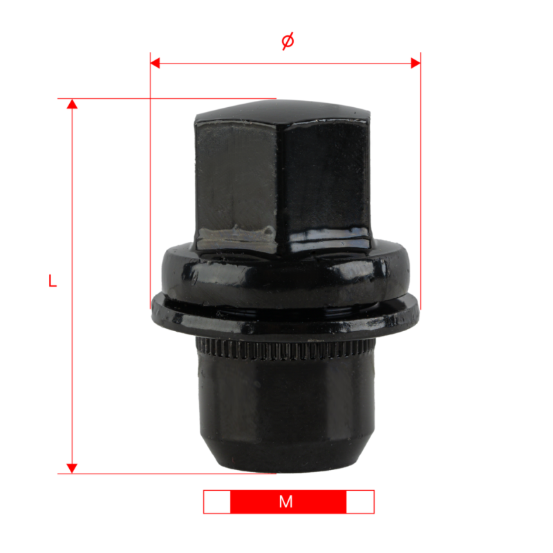 Nakrętki do kół GETMANN M14×1.5×46 mm czarne, 20 szt.