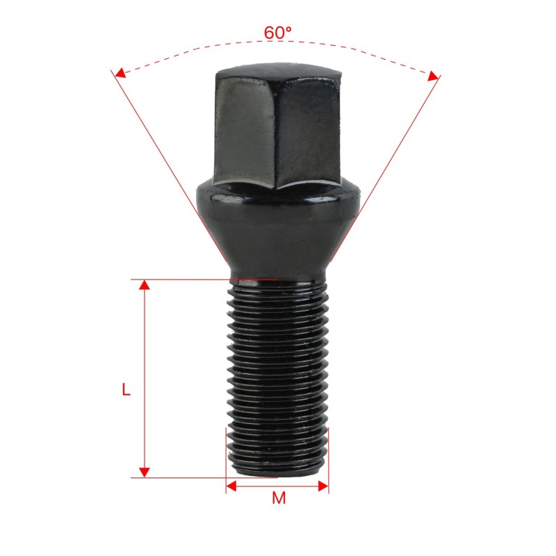 Śruby do kół GETMANN M14×1.5×28 mm, 20 szt.