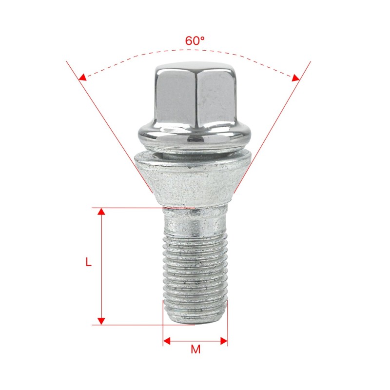 Śruby do kół GETMANN M14×1.5×26 mm Stożek klucz 17