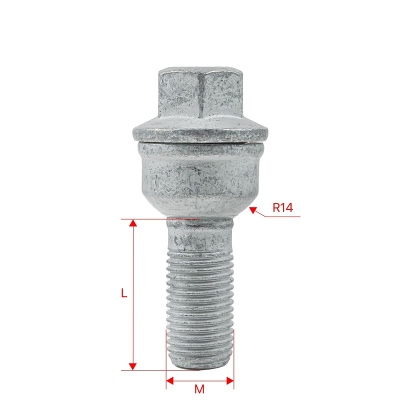 Śruby do kół GETMANN M14×1.5×30 mm Kula R14 klucz 17