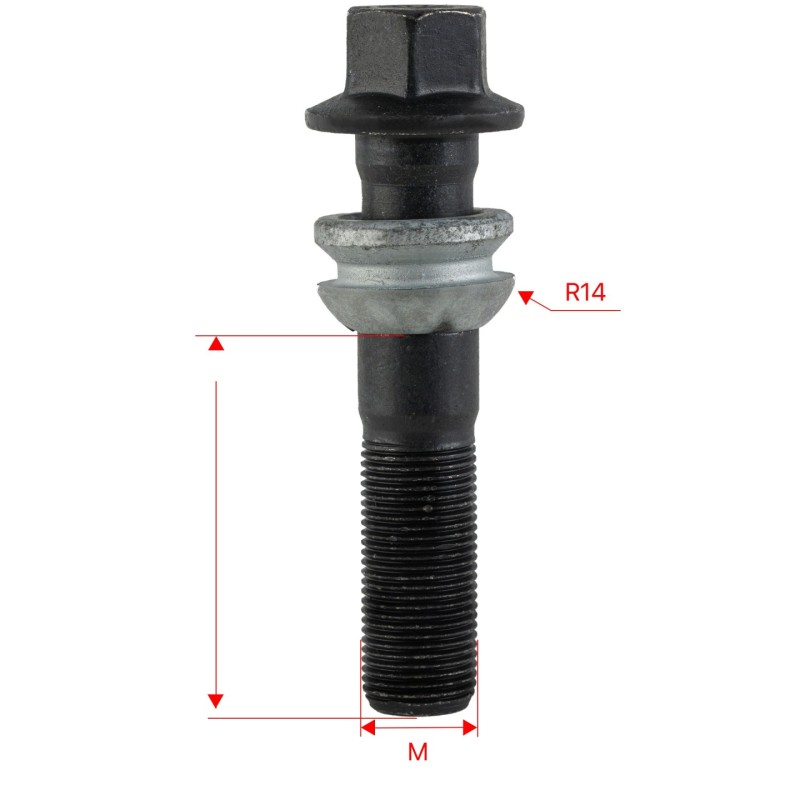 Długie śruby do dystansów GETMANN M15×1.25×64 mm czarne, 10 szt.