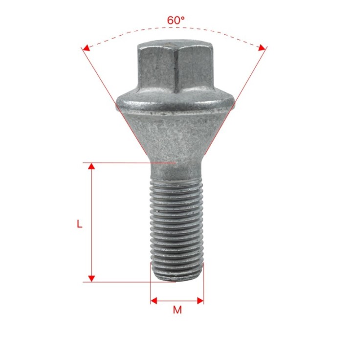 Śruby do kół GETMANN M14×1.5×30 mm klucz 19 (20) | Szekla4x4