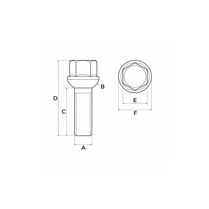 Śruba do kół felg M14x1.5x45mm MERCEDES-BENZ 0009907607 0009901807