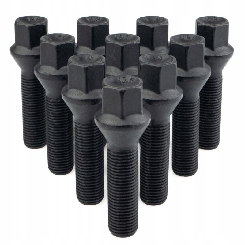 Długie śruby do dystansów GETMANN M14×1.25×40 mm czarne, 10 szt.