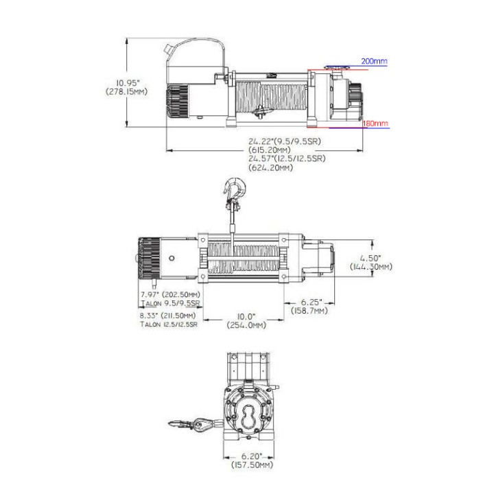 Wyciągarka elektryczna Superwinch TALON 12.5 12V (lina stalowa i prowadnica rolkowa)