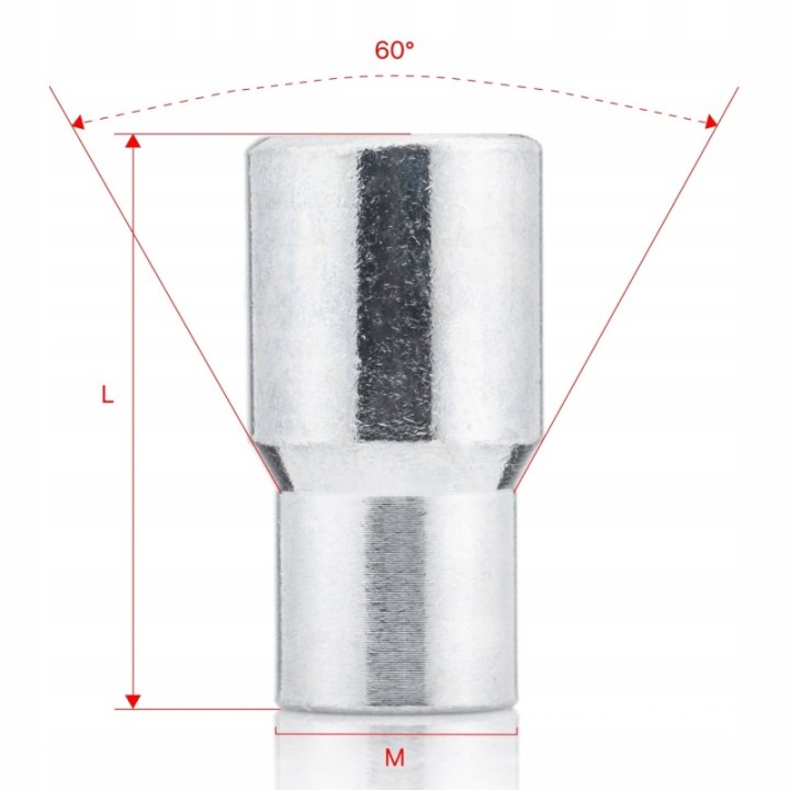 Nakrętki do kół GETMANN M12×1.25×38 mm (G1) | Szekla4x4
