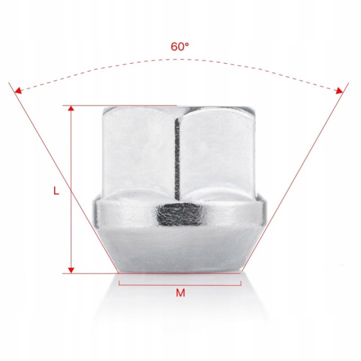 Nakrętki do kół GETMANN M12×1.5×21 mm klucz 17 | Szekla4x4
