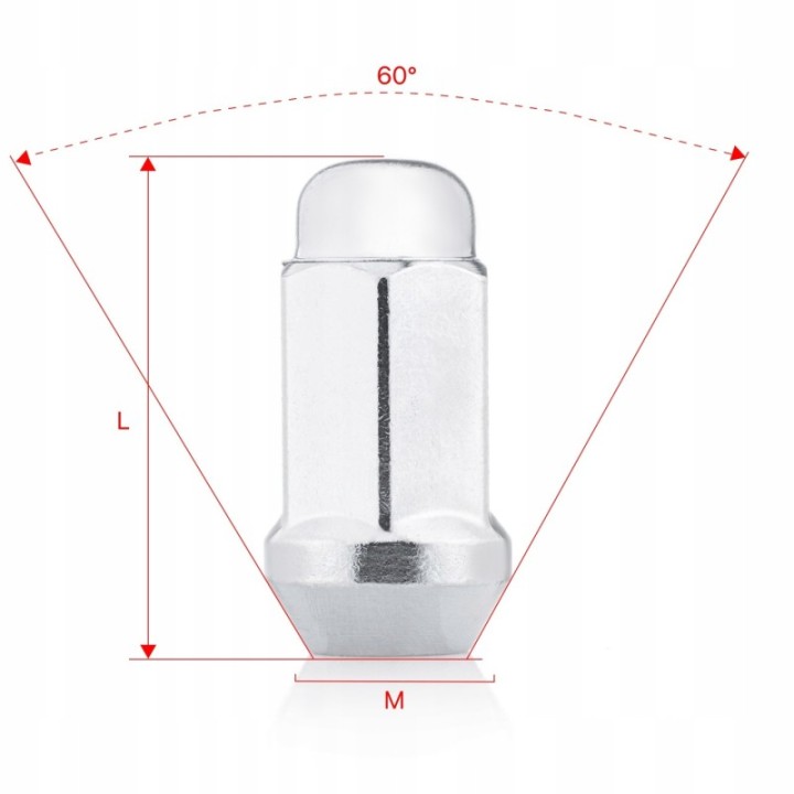 Nakrętki do kół GETMANN M12×1.5×48 mm (G1) | Szekla4x4