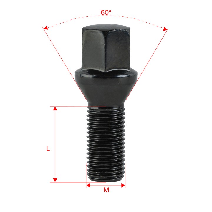 Śruby do kół GETMANN M14×1.5×28 mm 20 szt. | Szekla4x4