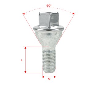 Śruby do kół GETMANN M12×1.25×22 mm (F1-A1C1/S) | Szekla4x4