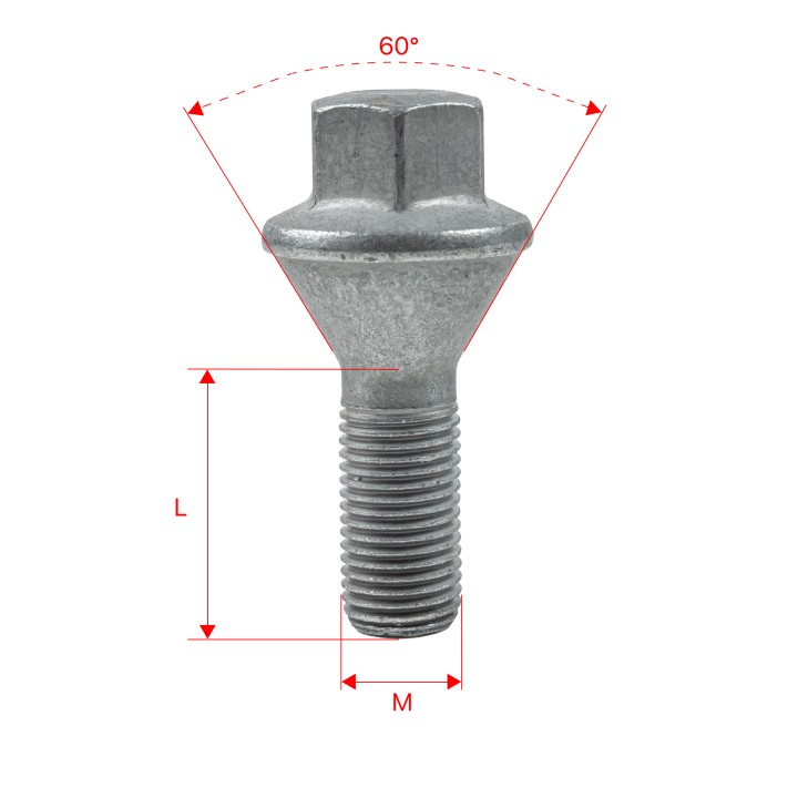 Śruby do kół GETMANN M14×1.5×30 mm klucz 19 (20) | Szekla4x4