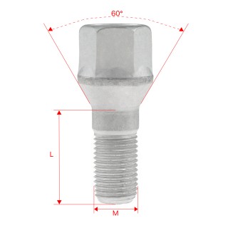 Śruby do kół GETMANN M12×1.25×26 mm (BB26C1N17) | Szekla4x4