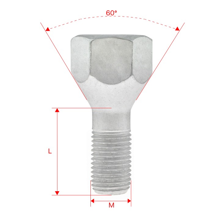 Śruby do kół GETMANN M14×1.5×28.2 mm (20) | Szekla4x4