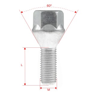 Śruby do kół GETMANN M14×1.5×25 mm klucz 17 (20) | Szekla4x4
