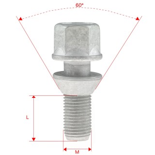 Śruby do kół GETMANN M12×1.25×26 mm (BB26C1M17) | Szekla4x4